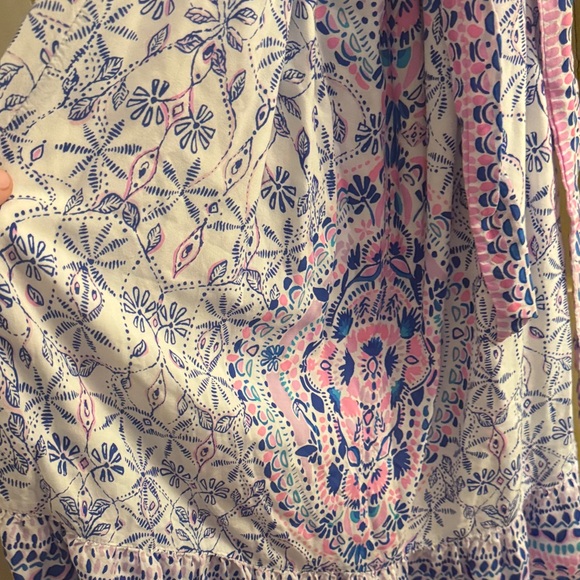 Lilly Pulitzer sz ? m? Floral Off-Shoulder Maxi Dress w/ belt tie waist - Picture 4 of 4